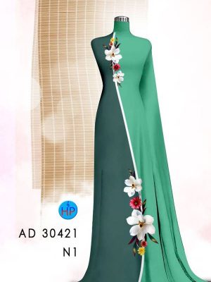 Vải Áo Dài Hoa In 3D AD 30421 35
